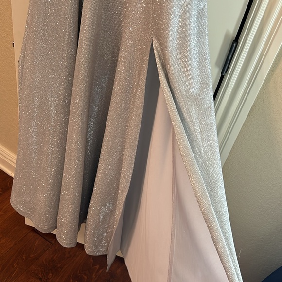 B Darlin Sparkly Silver Metallic Formal - Picture 9 of 9